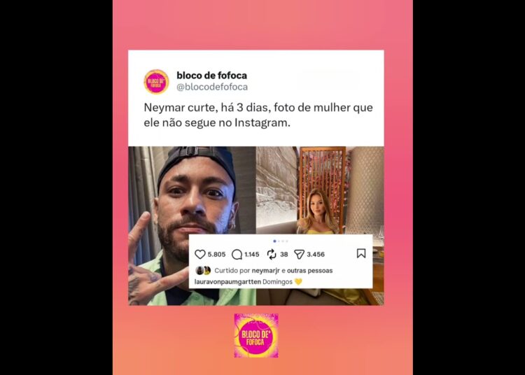 #neymar  curte, há 3 dias, foto de mulher que ele não segue no Instagram. #fofoca #fofocas