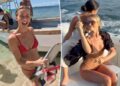 A apresentadora de 'Dancing with the Stars' Julianne Hough usa biquínis com estampa de leopardo e pele de cobra durante uma escapadela tropical em Fiji