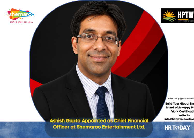 Ashish Gupta nomeado diretor financeiro da Shemaroo Entertainment Ltd.