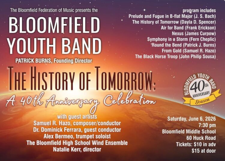 Comemoração do 40º aniversário da Bloomfield Youth Band: eventos locais