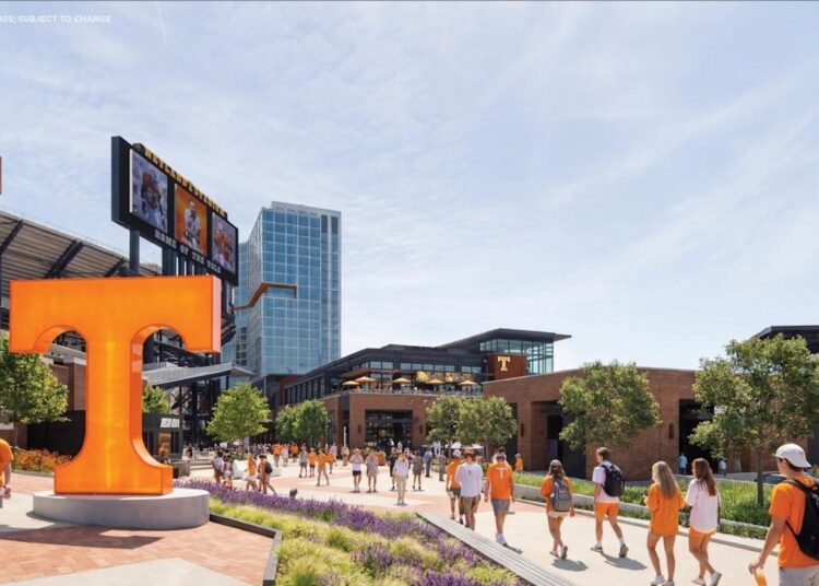 Como o Tennessee paga pelo Neyland Entertainment District, garagem G10