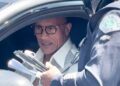 Dwayne Johnson parou em Los Angeles depois de comemorar a homenagem de Emily Blunt e Stanley Tucci na Calçada da Fama