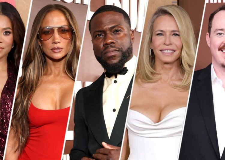 Fotos do tapete vermelho de 'The Roast Of Kevin Hart': Jennifer Lopez, Chelsea Handler e mais