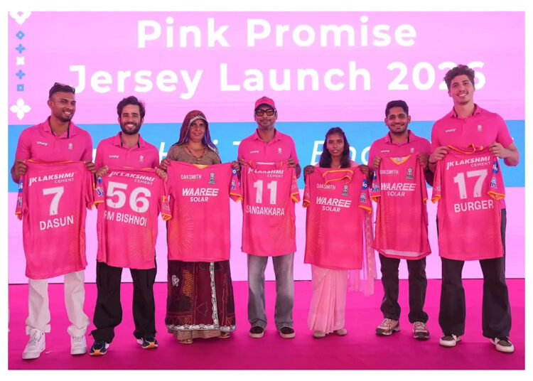 IPL 2026: Por que Rajasthan Royals usará camisetas rosa especiais contra Gujarat Titans