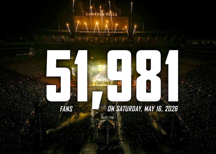 Luke Combs bate recorde de público em shows no Lambeau Field