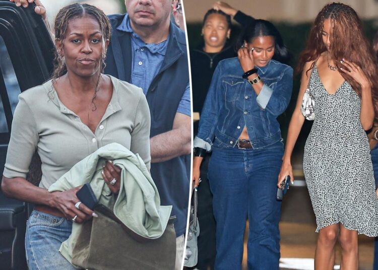 Michelle Obama e filhas fazem passeios raros em hotspot de celebridades