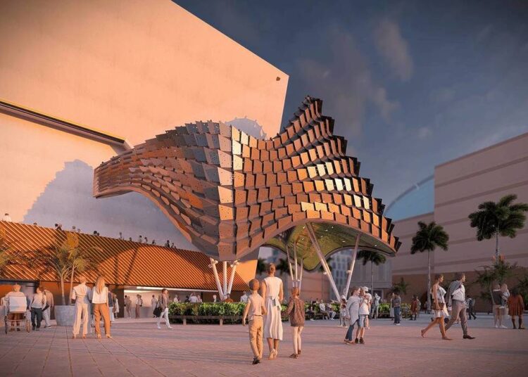 O novo distrito de entretenimento de 100 acres e US$ 4 bilhões de Anaheim também funcionará como uma galeria de arte ao ar livre com mais de 70 obras de arte públicas gratuitas
