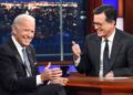 Stephen Colbert recebe uma homenagem especial de Joe Biden em meio ao final