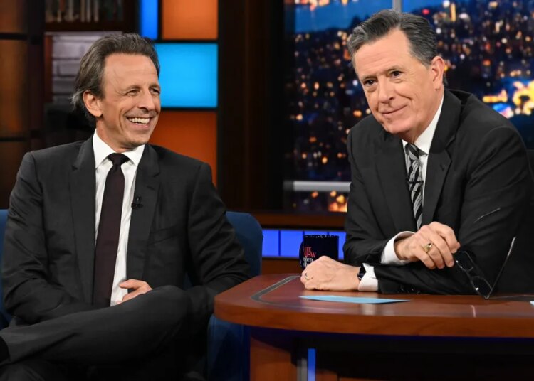 'Uma semana muito triste': Seth Meyers fala sobre a saída de Colbert da TV tarde da noite