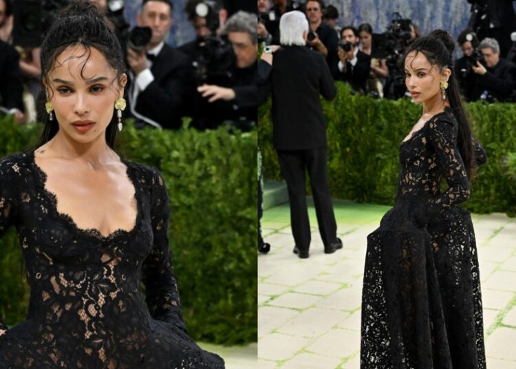 Zoë Kravitz deixou Sheer Lace falar tudo no Met Gala 2026