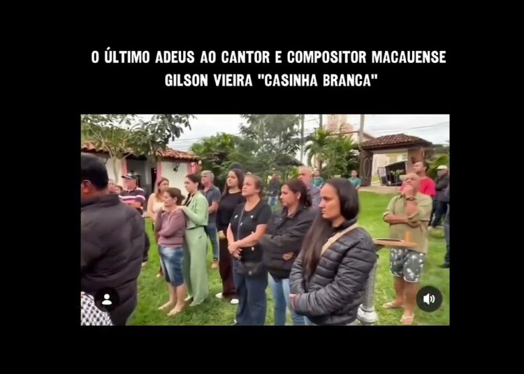 O compositor e cantor Gilson, de 74 anos, foi sepultado em Miraí, MG.