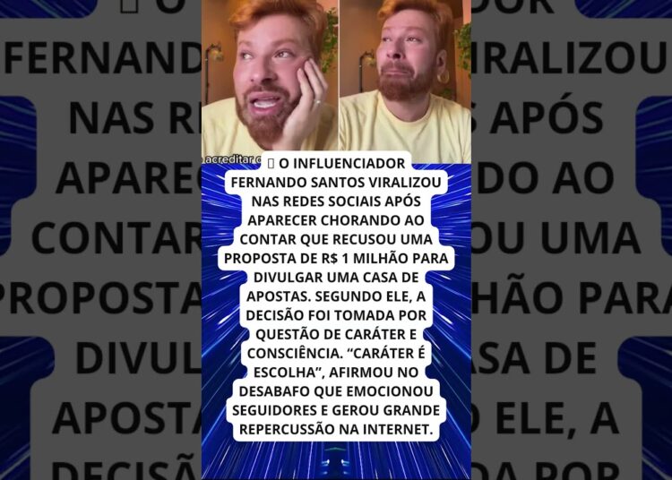 INFLUENCIADOR CHORA AO RECUSAR R$ 1 MILHÃO DE CASA DE APOSTA!