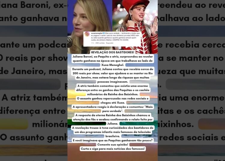 EX PAQUITA REVELA SALÁRIO SURPREENDENTE E XUXA CONFIRMA TUDO!