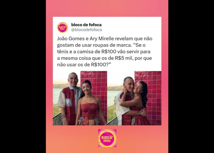 #joãogomes e #arymirelle revelam que não gostam de usar roupas de marca. #fofoca #fofocas