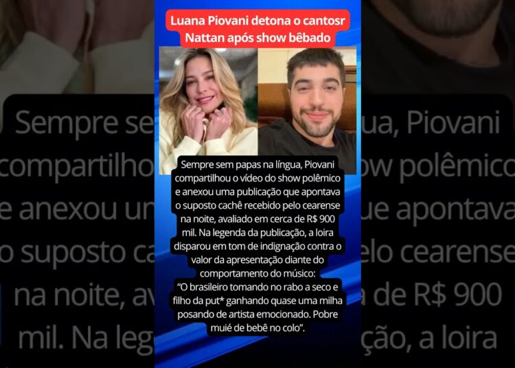 Luana Piovani detona o cantosr Nattan após show bêbado #noticiafamosos #noticias #fofoca
