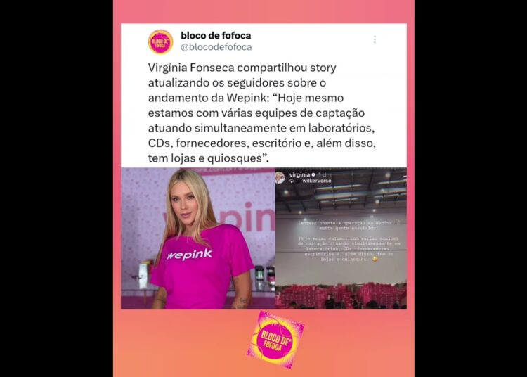 #virginia  compartilhou story atualizando os seguidores sobre o andamento da #wepink. #fofocas