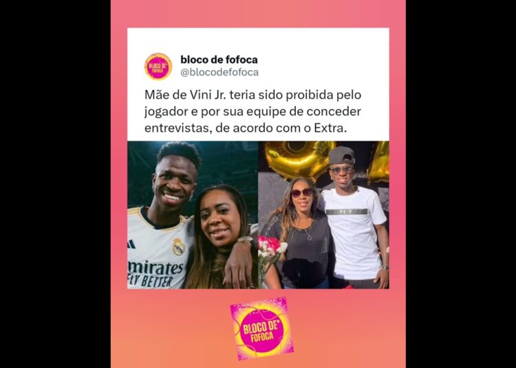 Mãe de #vinijr . teria sido proibida pelo jogador e por sua equipe de conceder entrevistas.#fofocas