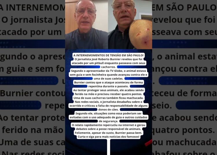 JOSÉ ROBERTO BURNIER É ATACADO POR PITBULL E LEVA QUATRO PONTOS NA MÃO!