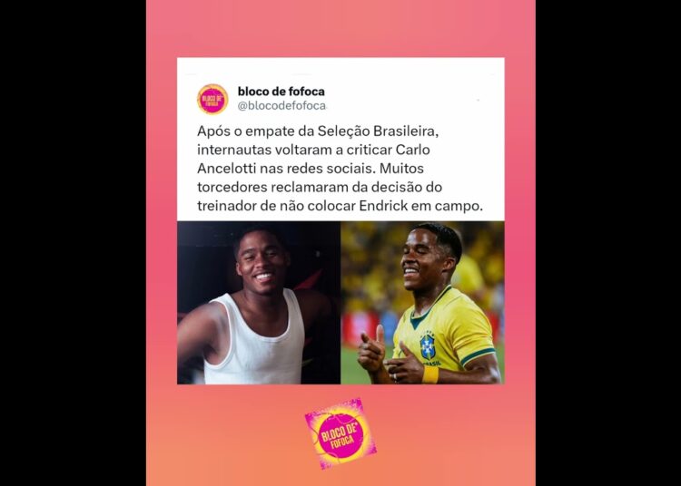 internautas voltaram a criticar Carlo Ancelotti nas redes sociais. #endrick #fofoca #fofocas