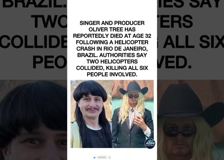 Singer Oliver Tree Dies at 32 in Brazil Helicopter Crash 🕊️ #olivertree #rip #helicoptercrash