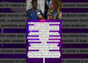 ⚽❤️ VINI JR  RESPONDE SOBRE DEDICATÓRIA DO GOL E WEB LIGA O NOME À VIRGINIA!