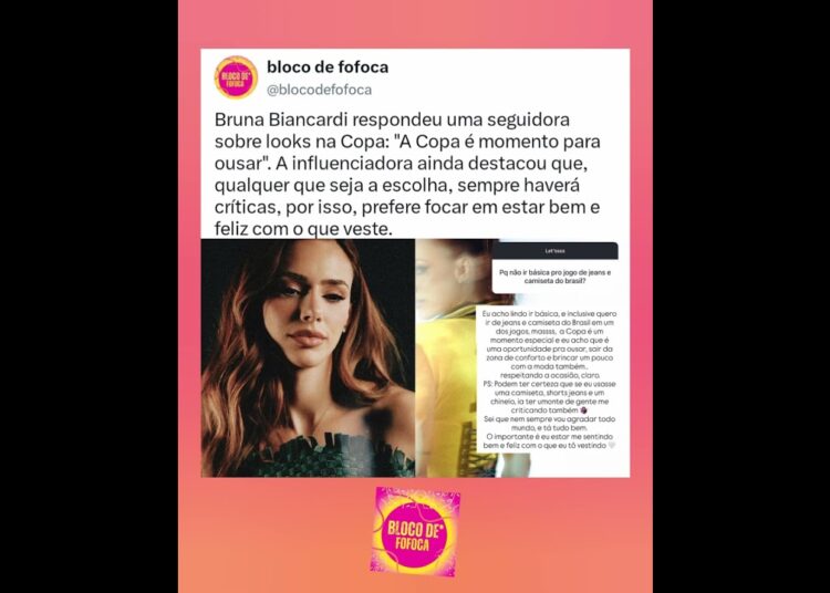 #brunabiancardi respondeu uma seguidora sobre looks na Copa. #fofoca #fofocas