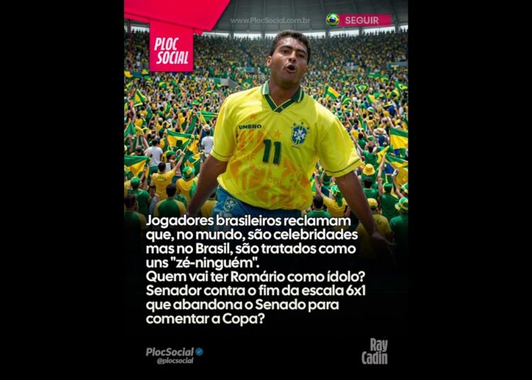 Romário abandona senador, é contra o fim da escala 6×1 e vai comentar a Copa nos EUA. Pode?