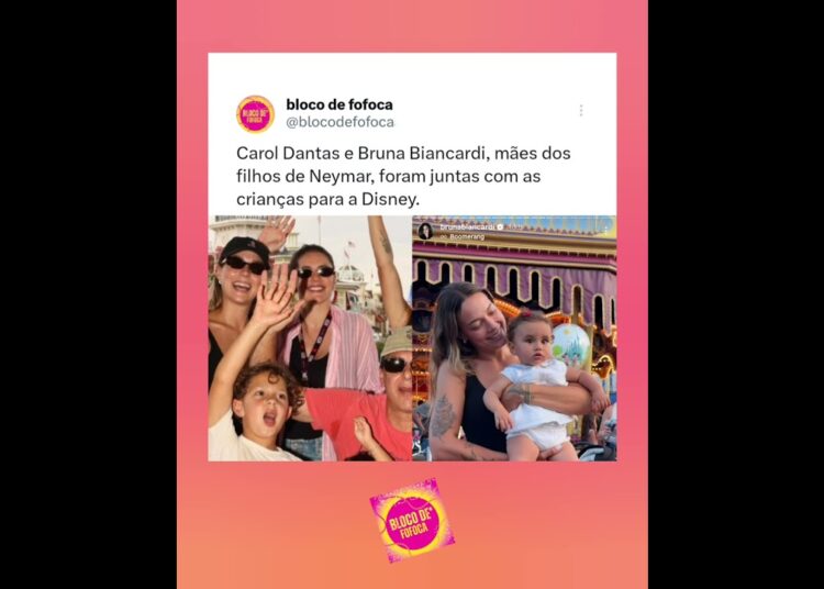 Carol Dantas e#brunabiancardi mães dos filhos de Neymar, foram juntas com as crianças para a Disney.
