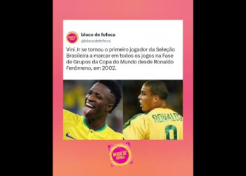 #vinijr se tornou o primeiro jogador da Seleção a marcar em todos os jogos na Fase de Grupos.#fofoca