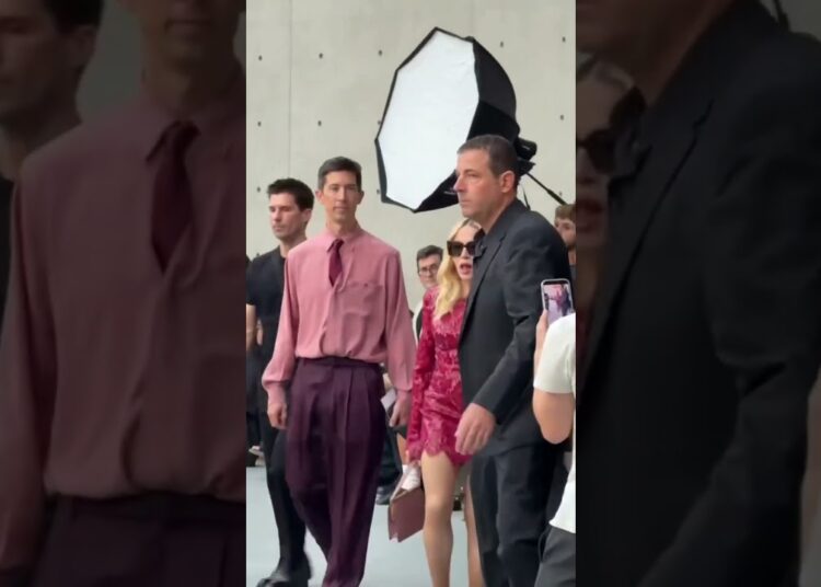 @madonna  attended the Yves Saint Laurent fashion show