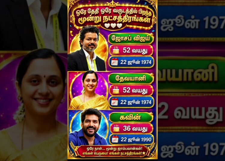 3 STARS BORN THE SAME DATE SAME YEAR ❤️💐 #actress #devayani #biggbossKavin #cmvijay  #age #celebrity