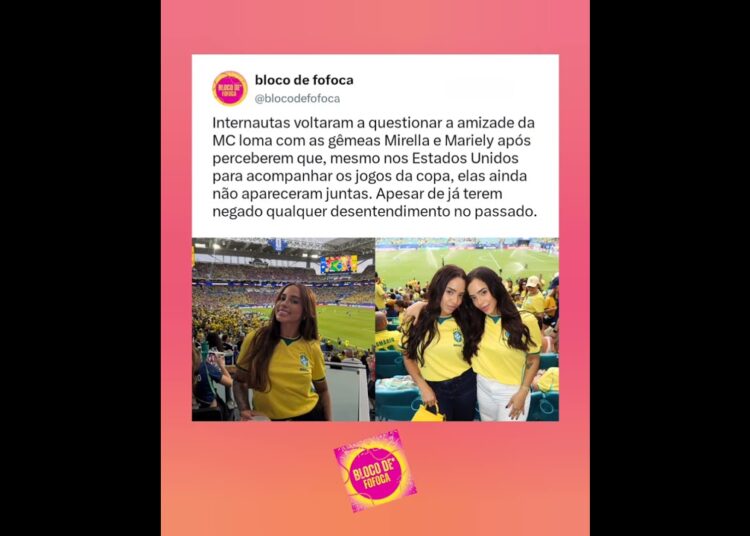 Internautas voltaram a questionar a amizade da #mcloma com as gêmeas #mirellasantos e #marielysantos