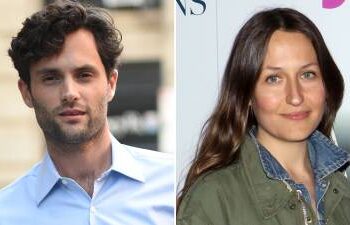 A esposa de Penn Badgley faz piada sobre o divórcio na postagem do Dia dos Pais