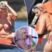 Bebe Rexha de biquíni vista aproveitando o dia no iate em Ibiza após a apresentação de 'Love Island'
