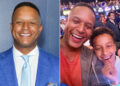 Craig Melvin comemora uma 'memória central' com Son Delano, 12, enquanto eles testemunham a vitória histórica do New York Knicks durante as finais da NBA