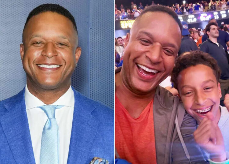 Craig Melvin comemora uma 'memória central' com Son Delano, 12, enquanto eles testemunham a vitória histórica do New York Knicks durante as finais da NBA