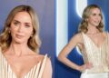 Emily Blunt usa alta-costura em Tamara Ralph para o 'Disclosure Day' em Nova York