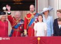 Família Real assiste à passagem do Red Arrows na varanda do Palácio de Buckingham