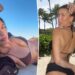 Hailey Bieber mostra abdômen tonificado em fotos dos bastidores da nova campanha de Rhode Beach