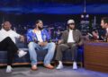 Jalen Brunson e Karl-Anthony Towns, dos Knicks, agradecem aos fãs no 'The Tonight Show'