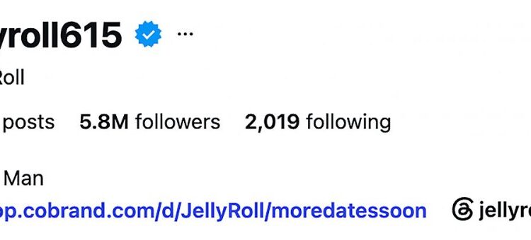 Jelly Roll exclui o nome de Bunnie Xo da biografia do Instagram