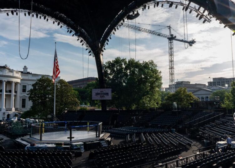 Luzes! Câmera! Jogo de gaiola! O octógono do gramado da Casa Branca está pronto para a festa do 80º aniversário de Trump | Entretenimento