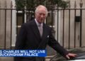 O Rei Carlos III não viverá no Palácio de Buckingham após a conclusão de uma reforma dispendiosa
