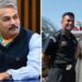 Tenente General aposentado Devendra Pratap Pandey (L) e Capitão Bharat Bhardwaj e sua noiva (R). (X/@LtGenDPPandey, X/@ANI)