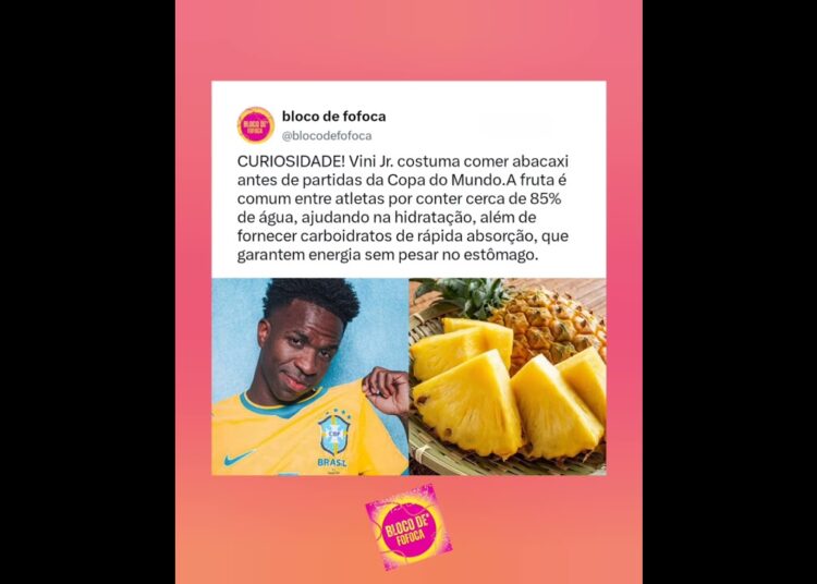 #vinijr . costuma comer abacaxi antes de partidas da Copa do Mundo. #fofoca