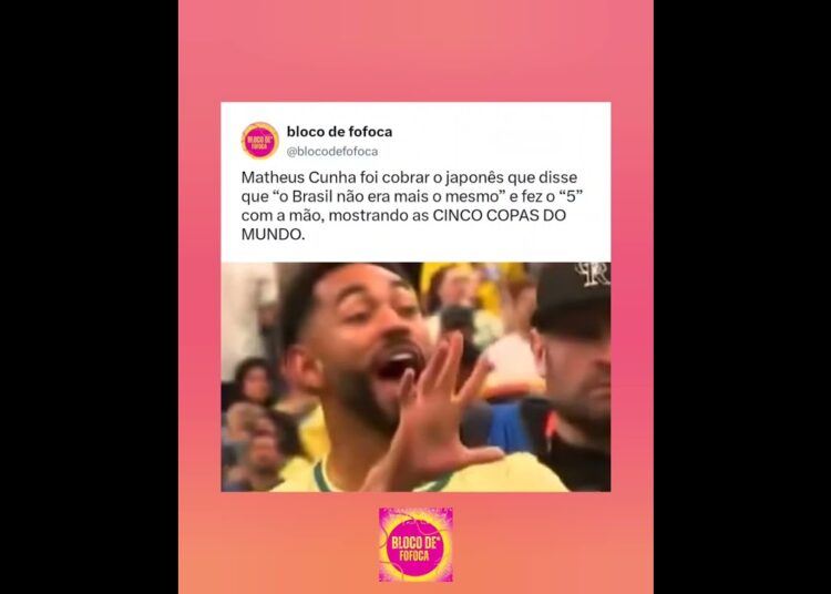Matheus Cunha foi cobrar o japonês que disse que “o Brasil não era mais o mesmo”. #fofocas #fofoca
