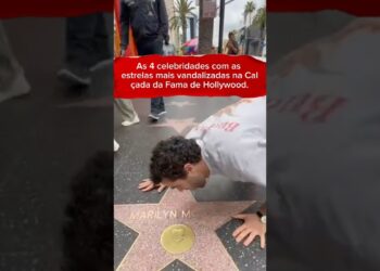 As 4 celebridades com as estrelas mais vandalizadas na Calçada da Fama de Hollywood.