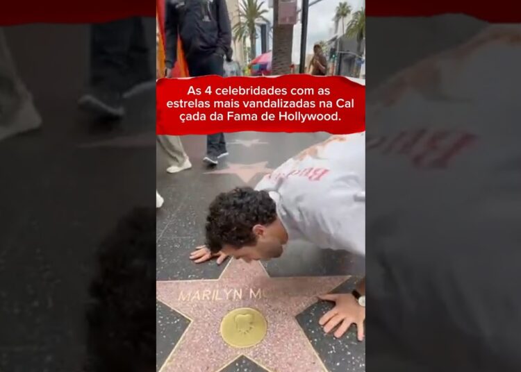 As 4 celebridades com as estrelas mais vandalizadas na Calçada da Fama de Hollywood.