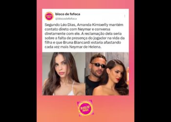 Segundo Léo Dias, Amanda Kimberlly mantém contato direto com Neymar e conversa diretamente com ele.