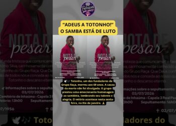 🕊️ Morre Totonho, fundador do Grupo Raça, aos 69 anos! 🖤 O samba está de luto.